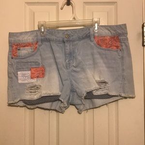 Jean shorts.